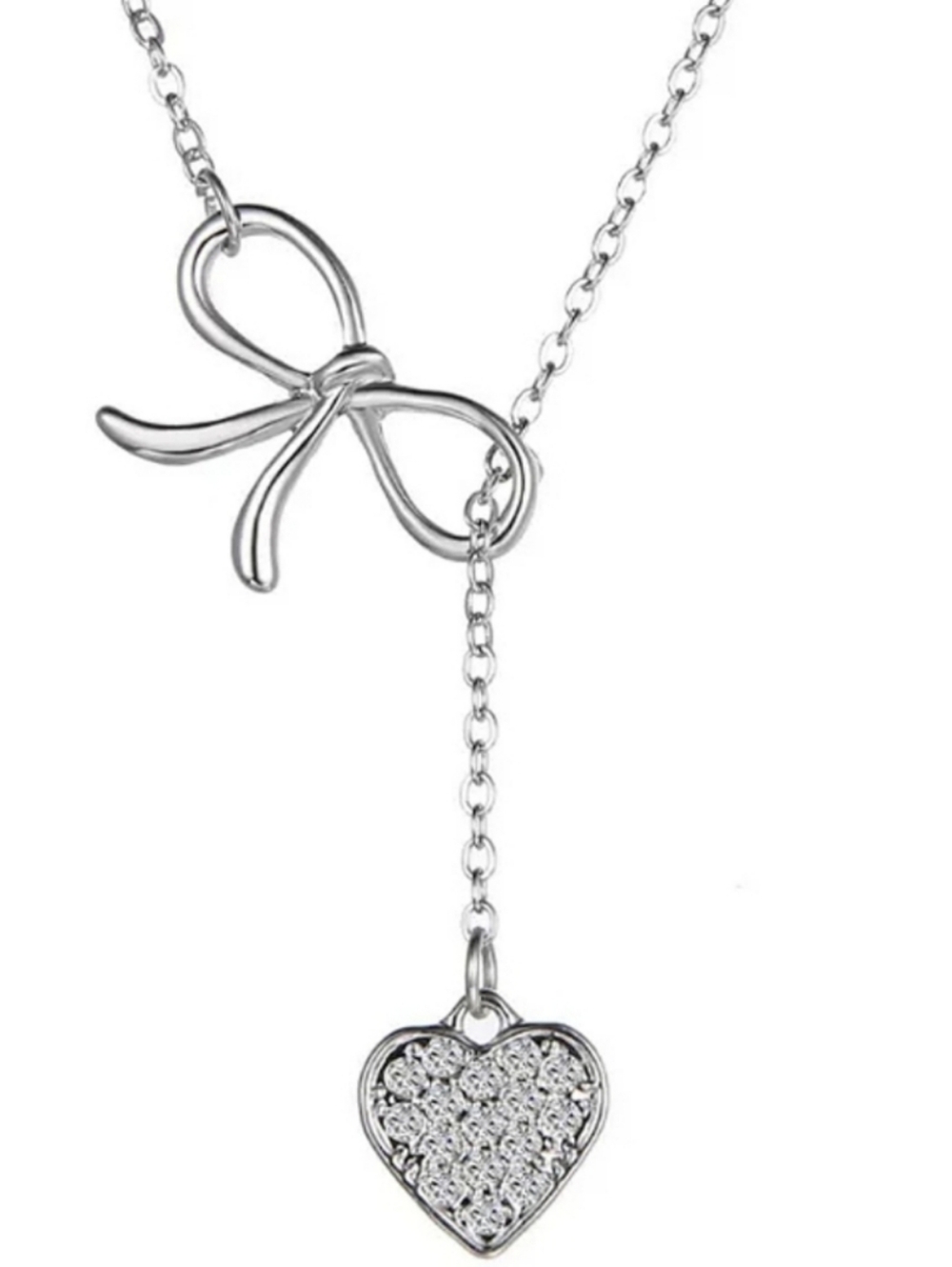 Lariat Necklace ✨ Coquette Sterling Silver Overlay 🎀 NIB